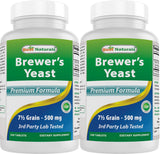 Best Naturals, Brewers Yeast, 7-1/2 Grains with Vitamin B1, Vitamin B2, 1000 mg 240 Tablets (240 Count (Pack of 2))