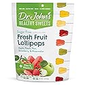 Dr. John's Healthy Sweets Fresh Fruit Lollipops with Zero Sugar, Dye-Free, Plant Based, Keto Friendly, 60 Count, 1 LB Bag