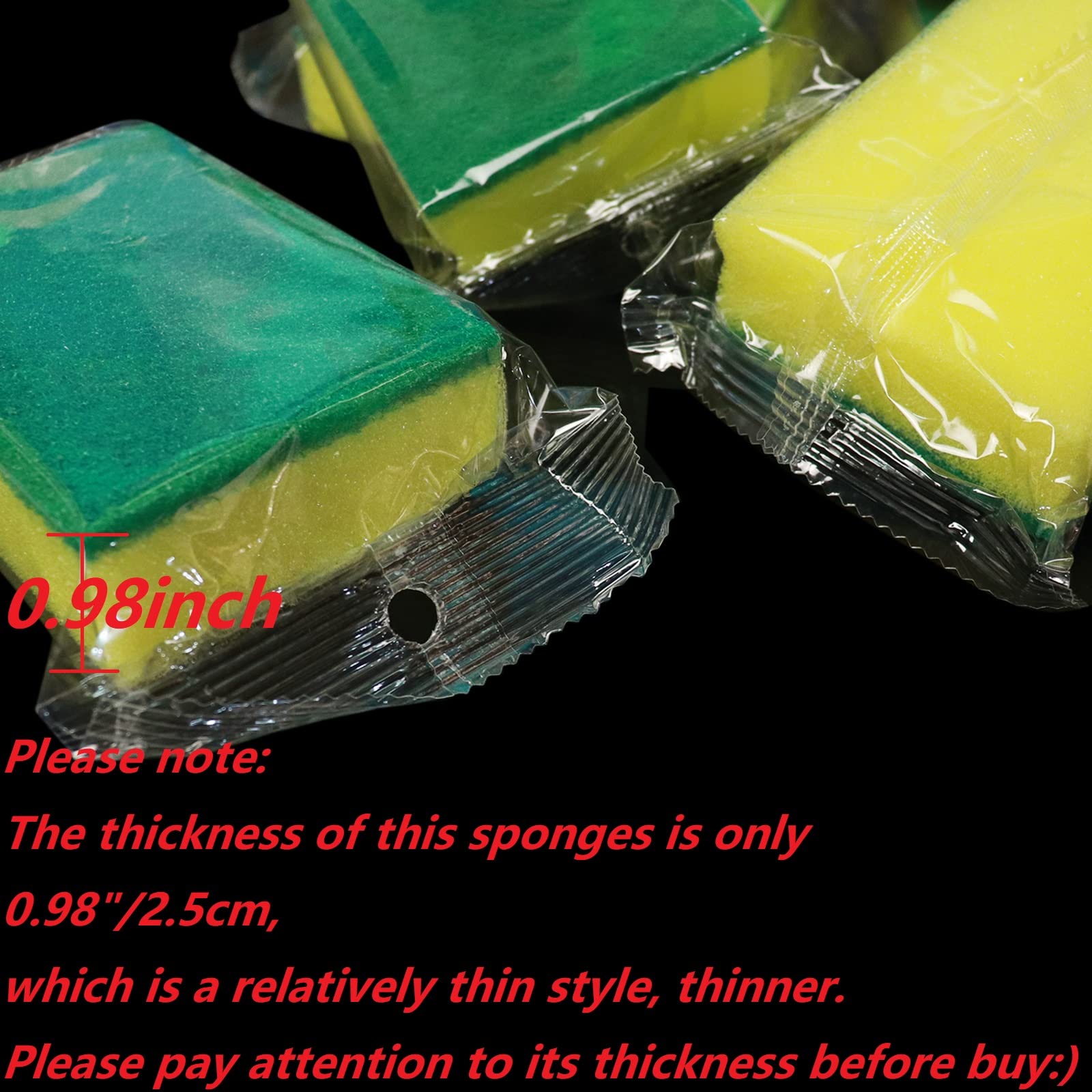 Kheoxusa Individually Wrapped Sponges, 670 Pack Sponges Individually Wrapped for Kitchen Scrub Dish Dishes Dishwashing Cleaning Non Scratch Scrubber