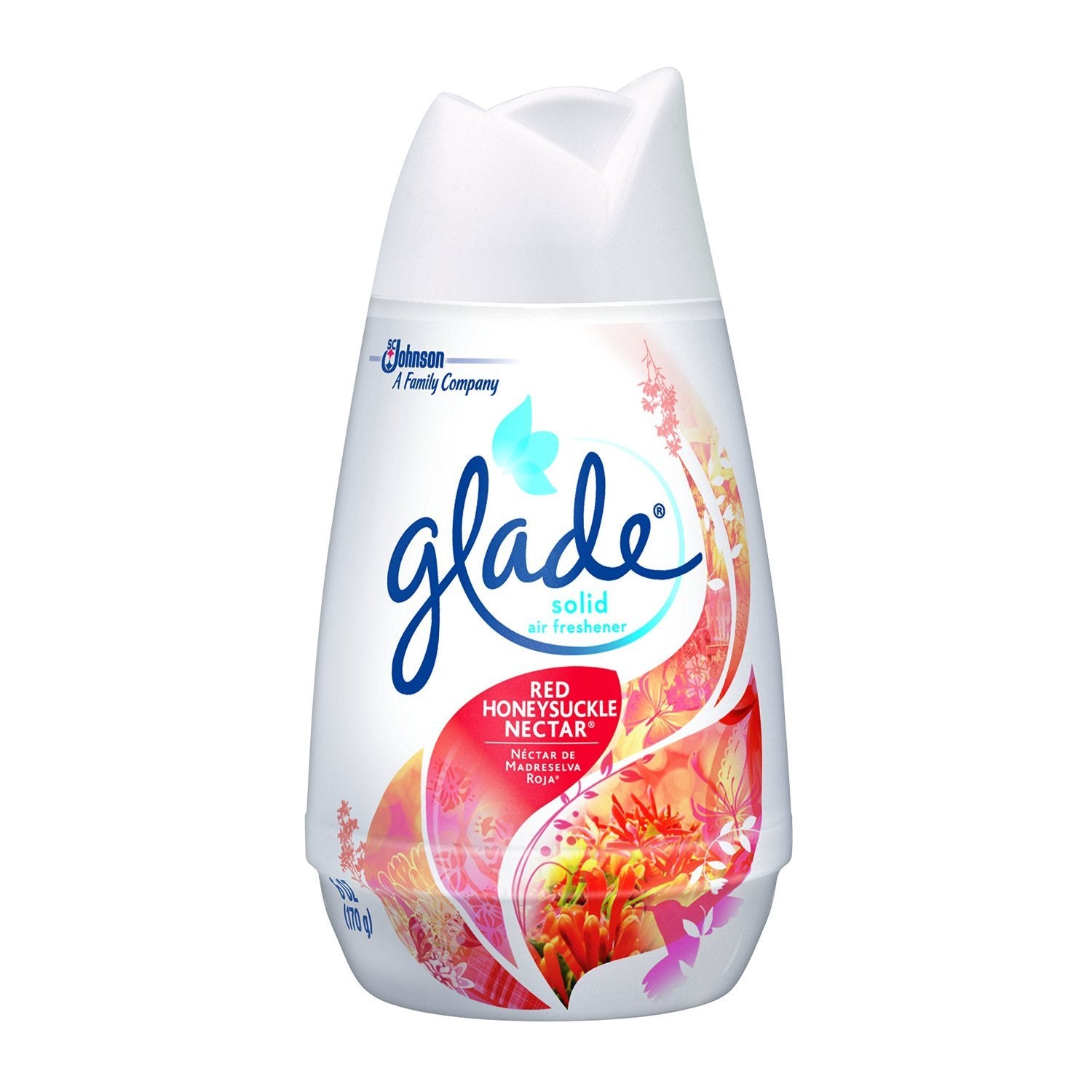 Glade Solid Air Freshener, Deodorizer for Home and Bathroom, Red Honeysuckle Nectar, 6 Oz
