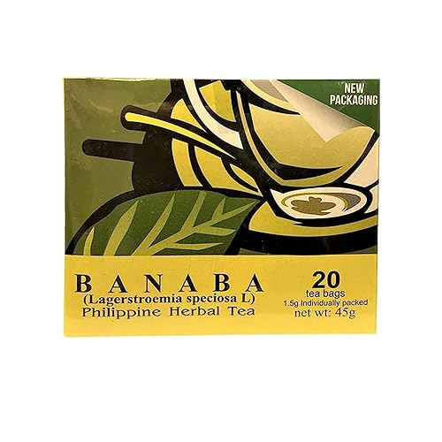 Banaba Philippine Organic Tea - 20 teabags per box - 100 percent All Natural Finest Banaba leaves - Healthy Banaba Flower Tea - New Premium Tea Bags