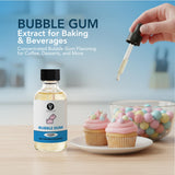 Dolce Flav Oil Soluble Bubble Gum Extract - 2 Oz. - Sugar-Free, Zero Calories - Multipurpose Bubble Gum Flavoring Oil for Candy Making, Lip Balm, Ice