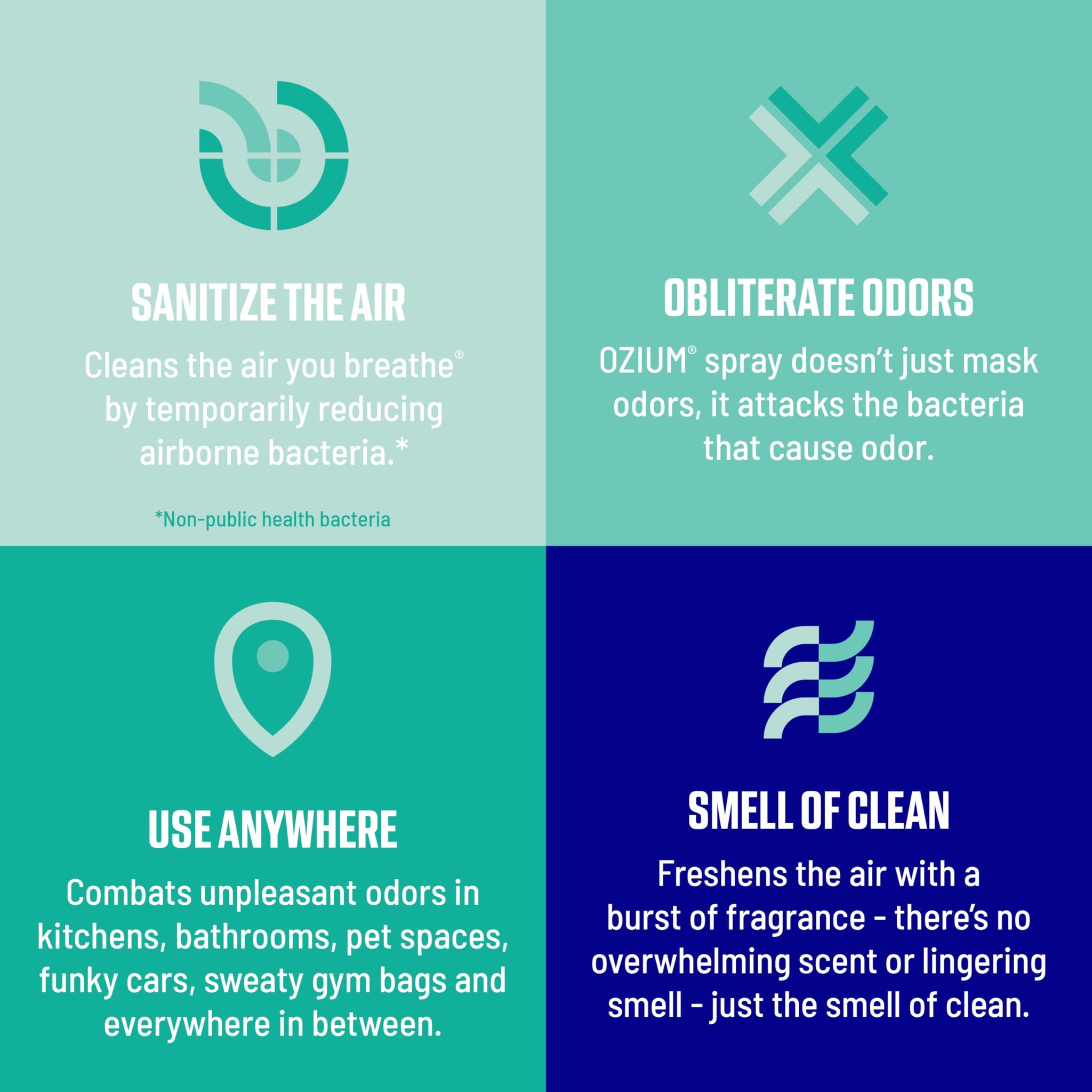 Ozium 3.5 Oz. Air Sanitizer & Odor Eliminator for Homes, Cars, Offices and More, Outdoor Essence Scent, 2 Pack