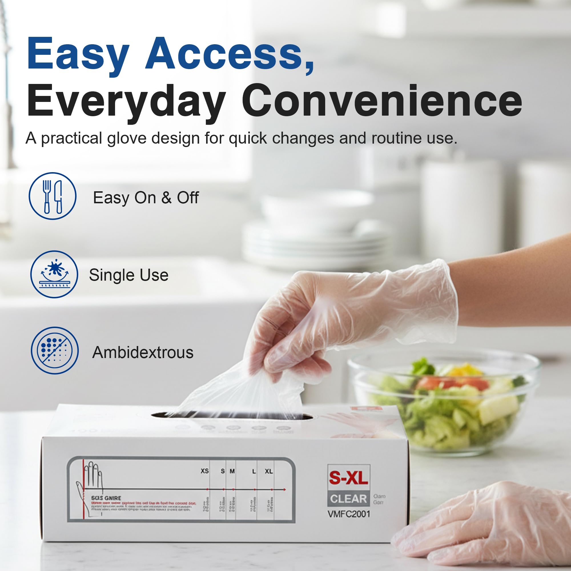 Schneider Clear Vinyl Exam Gloves, 4-mil, Small 1000-ct Case, Latex-Free, Disposable Gloves, Medical Gloves, Cleaning Gloves, Food Prep Gloves, Food