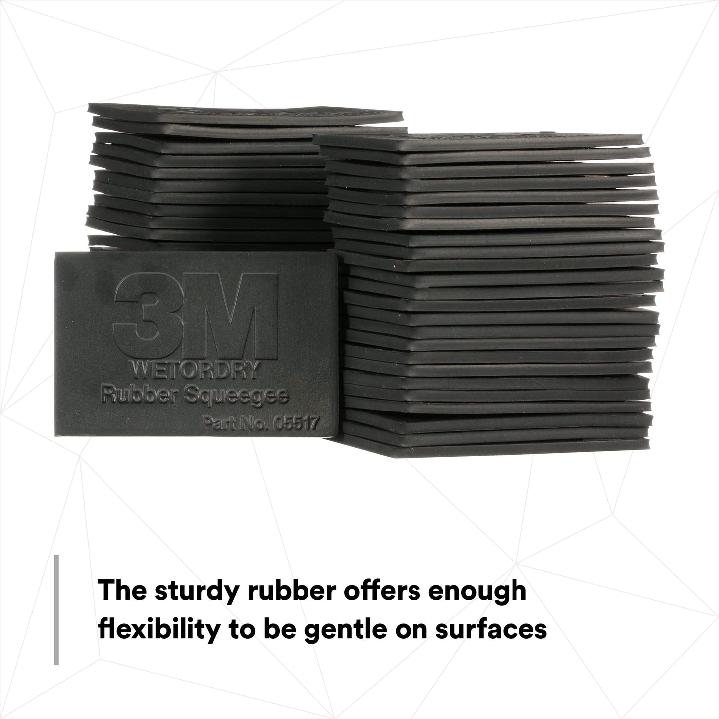 3M Wetordry Rubber Squeegee 05517, 2-3/4 in x 4-1/4 in, Comfort Fit, Flexible, For Wet Sanding