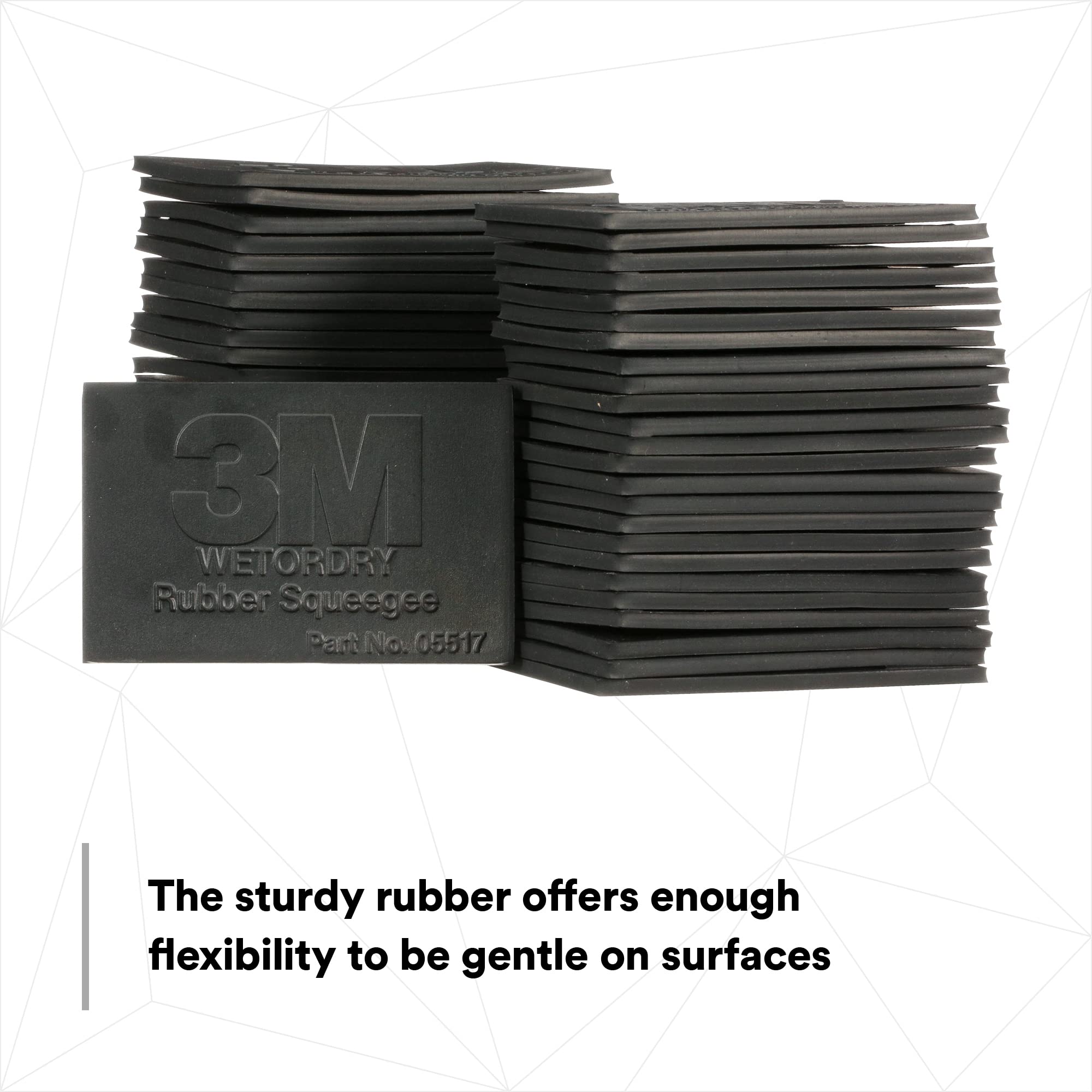 3M Wetordry Rubber Squeegee 05517, 2-3/4 in x 4-1/4 in, Comfort Fit, Flexible, For Wet Sanding