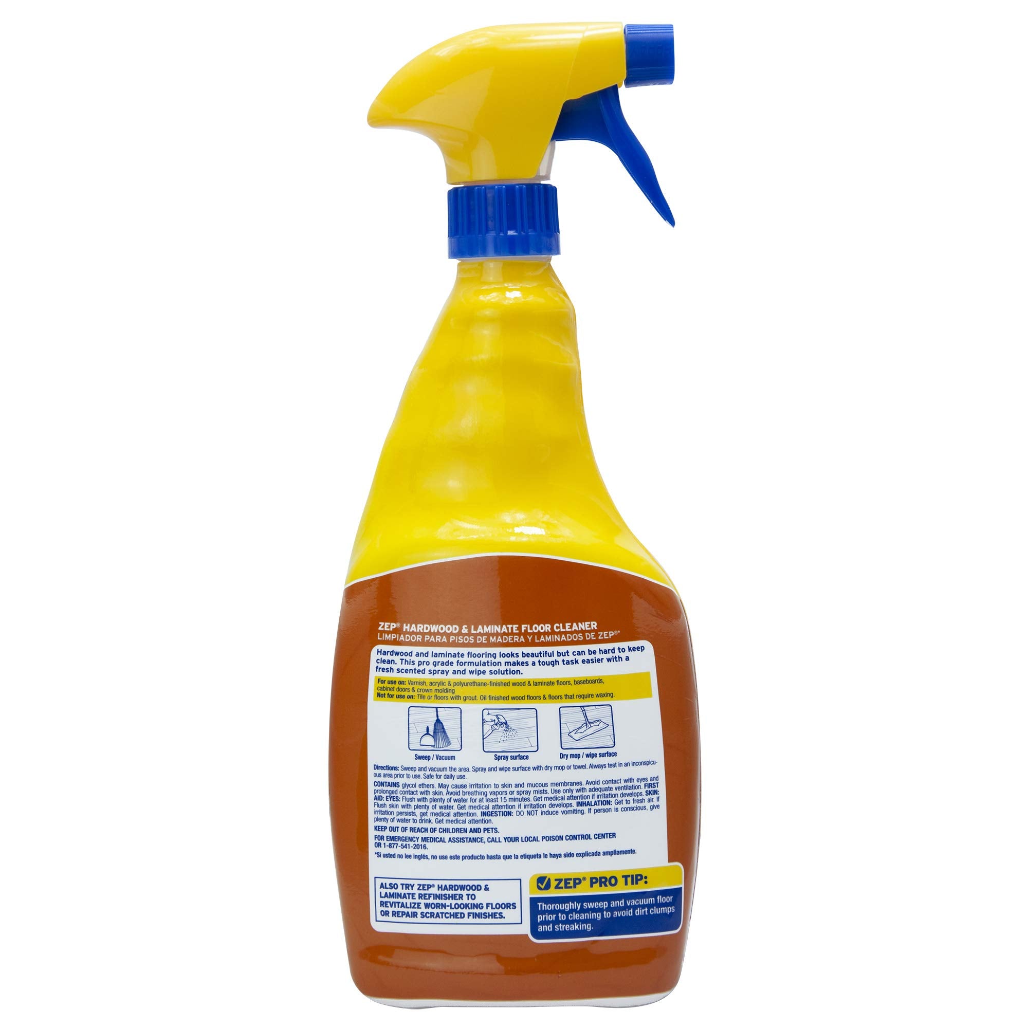 Zep Hardwood and Laminate Floor Cleaner - 32 Oz (Case of 4) - ZUHLF324 - Cleans Spots, Stains, and Scuffs while Restoring Shine on Hardwood, Laminate
