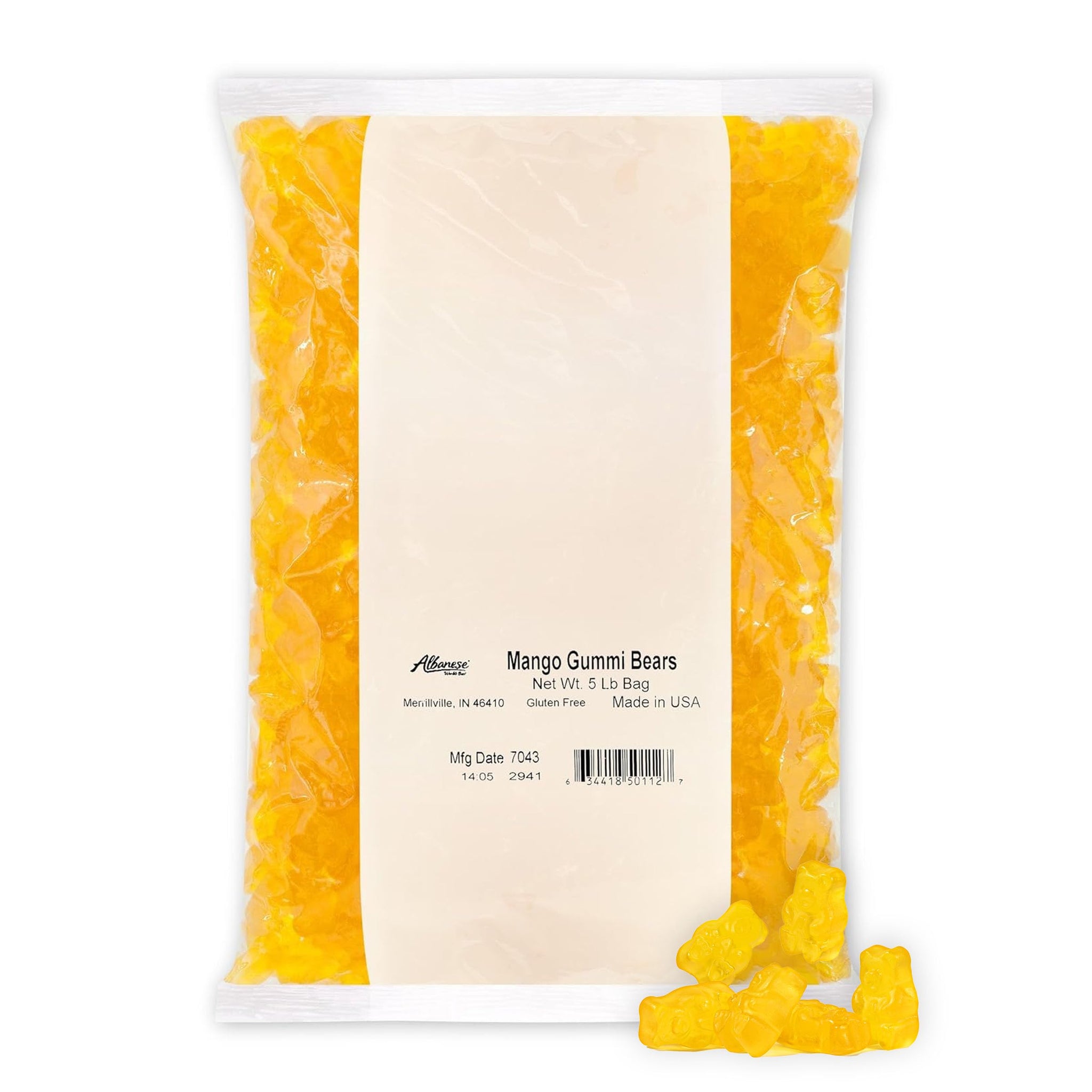Albanese Candy, Mango Gummi Bears, 5-pound Bag