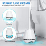 uptronic Toilet Brush and Holder 2 Pack, Toilet Brush with Ventilated Holder, Toilet Bowl Brush with Long and Large Handle