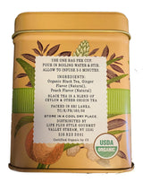 The Secret Garden Organic Tea 2.64 Oz Pack Of 2! 100 Tea Bags Ginger Peach Flavored Black Tea! Herbal Blends Healthy Drink Tea! (Ginger Peach)
