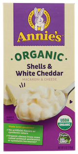 Annie's Homegrown Organic Macaroni & Cheese - Shells & White Cheddar - 6 oz