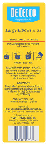 De Cecco Pasta Large Elbow Pasta, 16 OZ