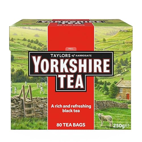Yorkshire Tea, Red, Black Tea, Pillow Tea Bags, 80 Count (Pack of 1), Refreshing, Satisfying, and Strong, Classic British Breakfast Blend