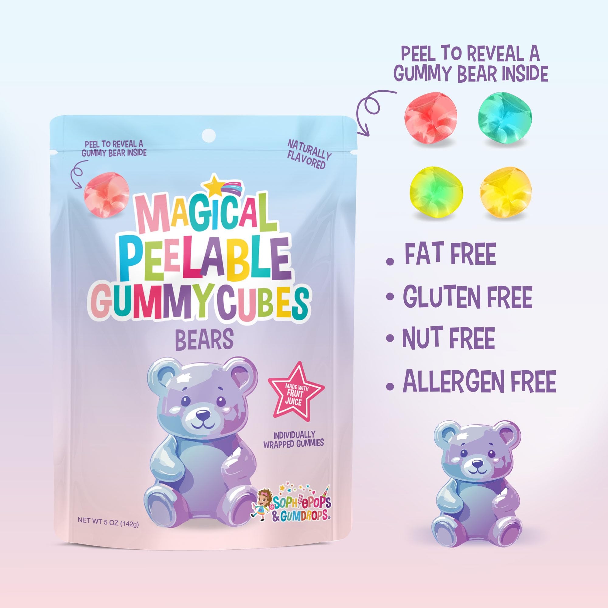 Peelable Gummy Cubes ~ Bear (5 oz, 6 PACK)