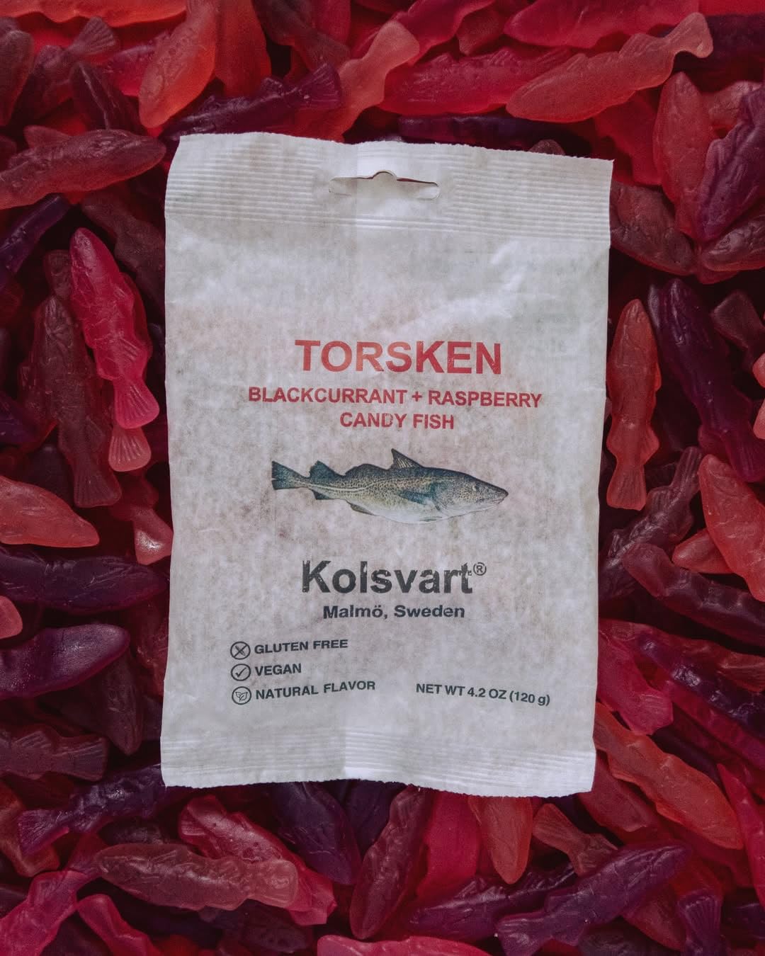 Kolsvart Swedish Candy - Blackcurrant + Raspberry Gummies, Vegan & Gluten-Free - Natural Fruit Flavor, Scandinavian Candy - 4.2 oz Each (Pack of 5)