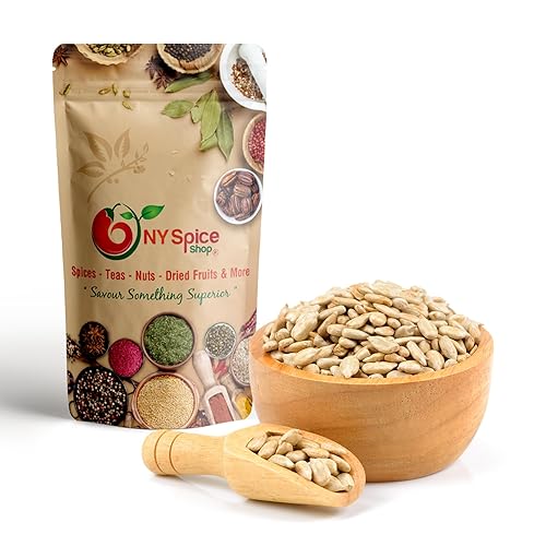 NY Spice Shop Unsalted Sunflower Seeds - 5 Pound Raw Sun Flower Seeds for Eating - Natural Sunflower Kernels Roasted Unsalted - Healthy Rich Snack