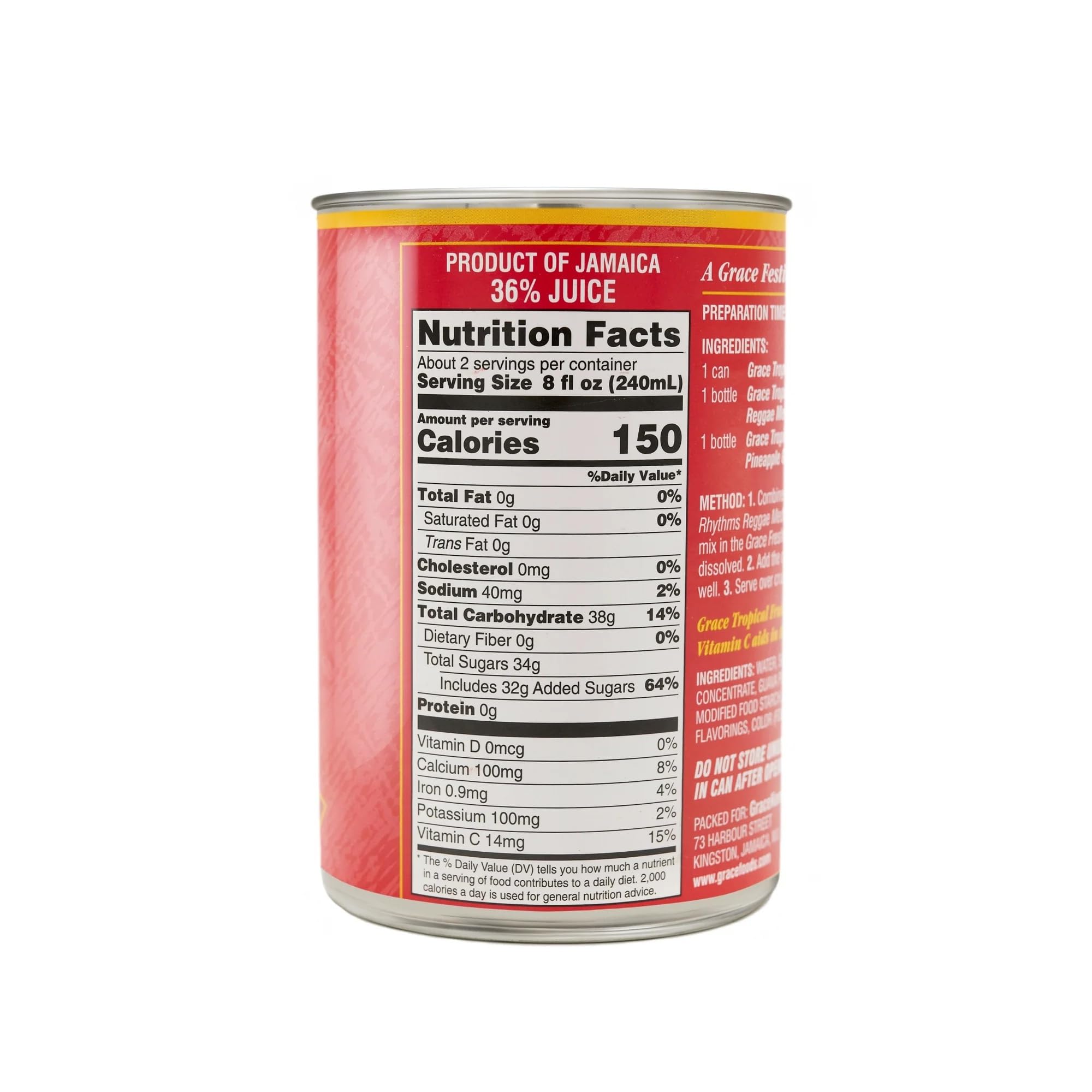Grace Canned Tropical Fruit Punch, 18.26 oz. (540 ml) - 2 Pack