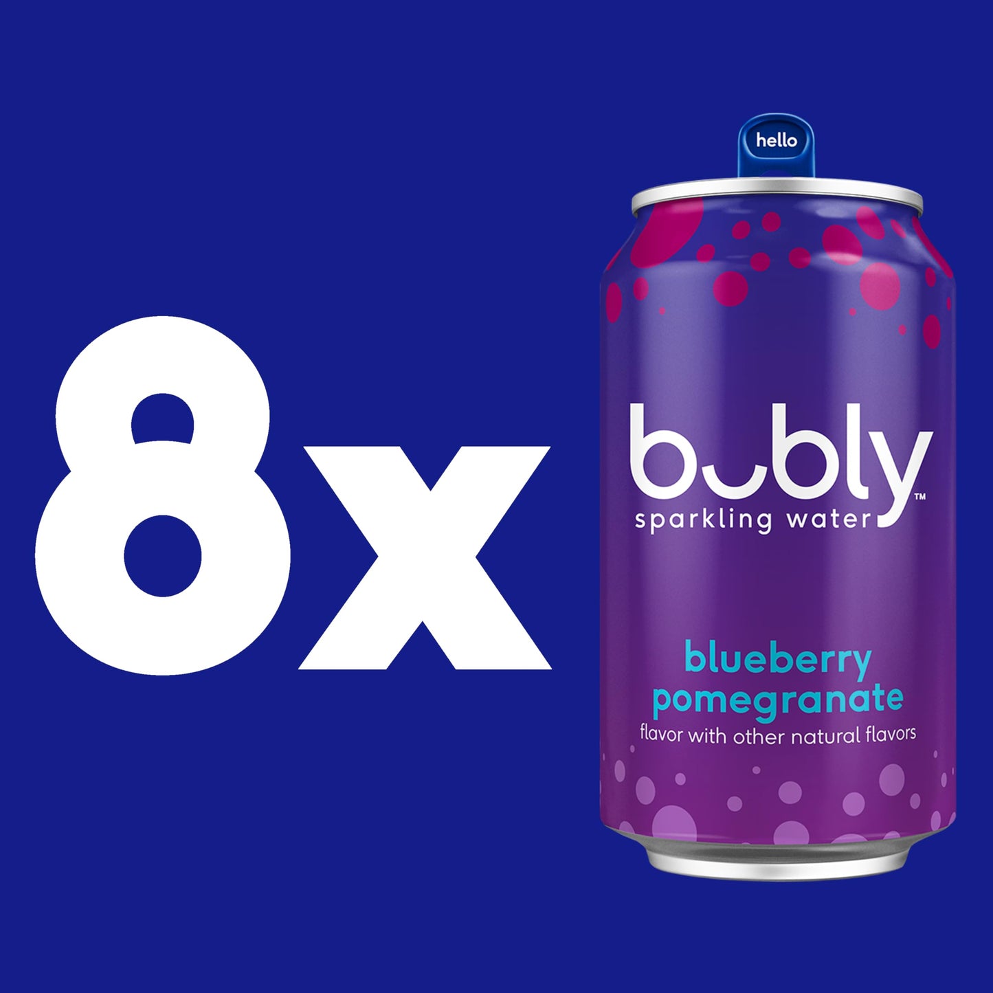 bubly Sparkling Water, Blueberry Pomegranate, Zero Sugar & Zero Calories, 12 Fl Oz Cans (Pack of 8)