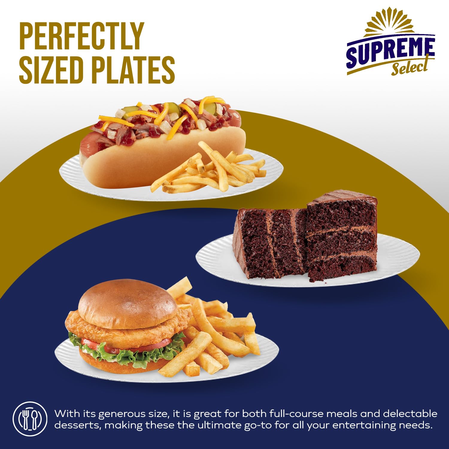 Supreme Select Disposable Paper Plates in Bulk [Set of 100 | 6 inch] Uncoated White Large Plate - Ideal for Birthday Parties, Weddings, Thanksgiving