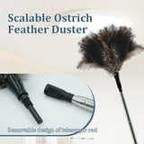 Extendable Feather Duster - 47 inches Soft Long Handle Reusable Feather Duster for Cleaning Ceiling Fan,Hanging lamp, High Ceiling, Blinds