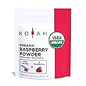 KOYAH - Organic Raspberry Powder 30 Servings (1 Scoop = 15 Raspberries), Freeze-Dried, Whole-Berry Powder, Equivalent to 450 Raspberries