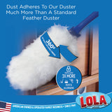 LOLA 360 Duster Starter Kit, Includes 1 Handle w/ 5 Duster Refills, Dust-Catching Fibers, Ergonomic Handle, Comparable to Other 360 Dusters
