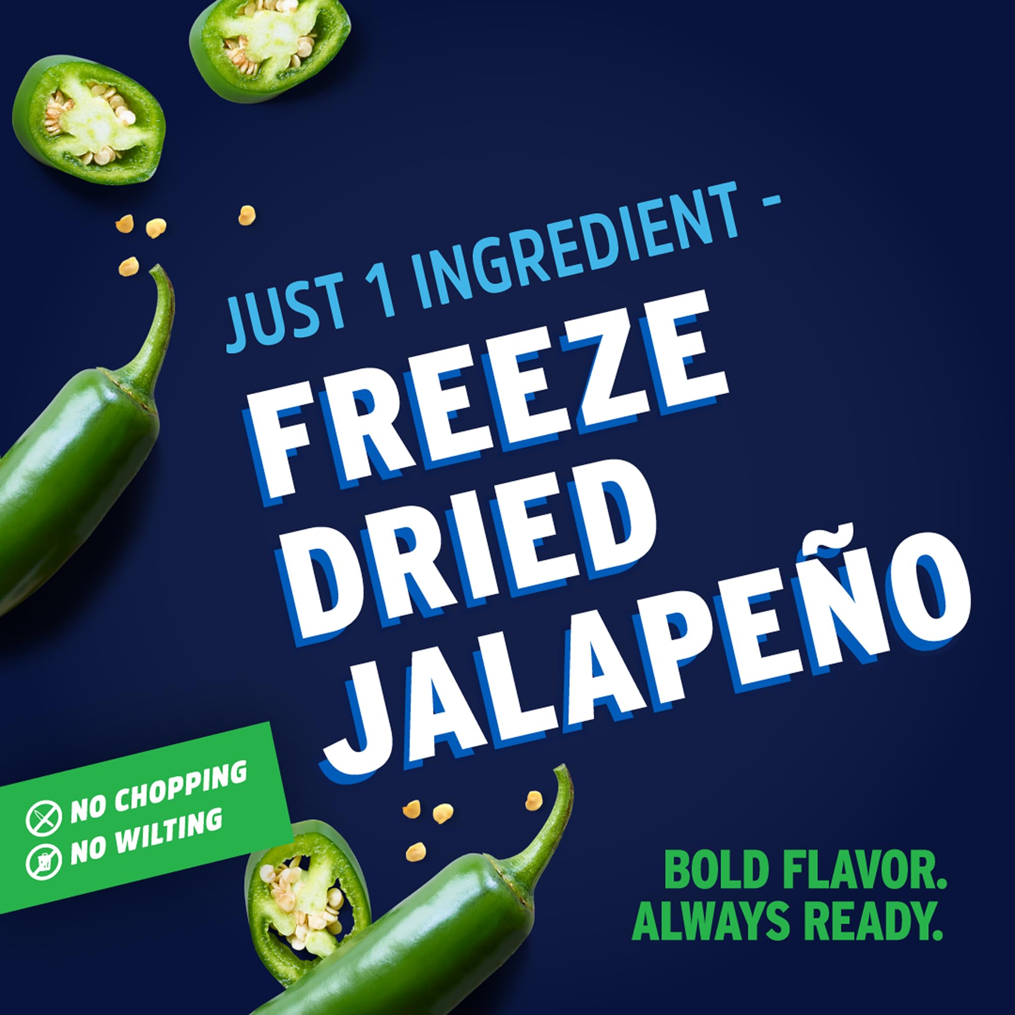 Litehouse Freeze Dried Jalapeno Peppers - Freeze Dried Pepper, Substitute for Fresh Jalapeno, Dried Pepper Flakes, Non-GMO, Gluten-Free - 0.39 Ounce