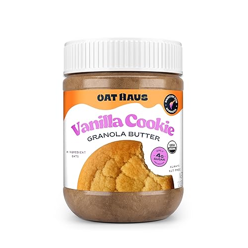 Oat Haus Organic Vanilla Cookie Granola Butter | Peanut-free, Almond (Tree-Nut) Free, & School-Safe (Top 8 Allergen Free) | Sunflower Seed & Cookie
