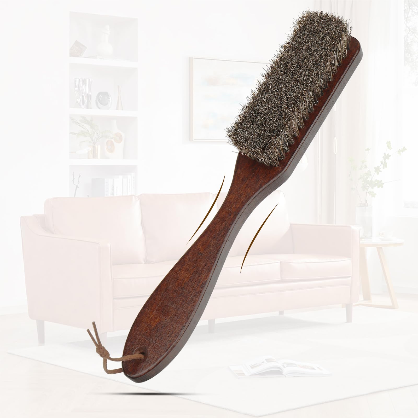 100% Horse Hair Clothes Brush for Wool Coats Cashmere Suits No Shedding Soft Bristle Garment Brush for Lint Removal Premium Beechwood Handle Hat Brush