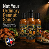 B’Cubs® Voodoo Peanut Sauce MEDIUM, Premium Thai-Inspired Sauce with a Texas Twist, Thick Peanut Sauce for Wings, Meats, Noodles, Meals, Drizzling