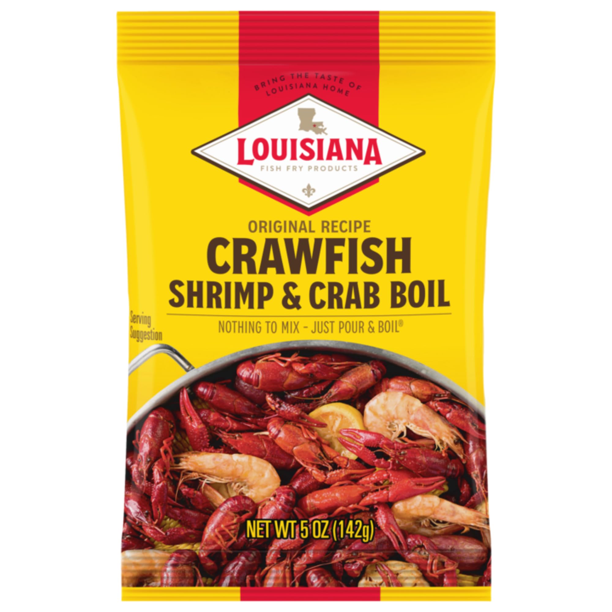 Louisiana Fish Fry Products Crawfish, Shrimp & Crab Boil Seasoning - Spicy & Delicious Seafood Powder Complete Seasoning - Low Salt Cajun Seasoning (5