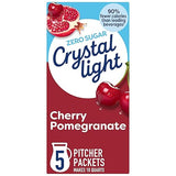 Crystal Light Drink Mix, 5 Pitcher Packets, for Flavorful Hydration and Shareable Refreshment, Cherry Pomegranate, flavored with other natural flavor