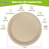 FRUTLE 150 Pack 7 INCH Paper Plates,Unbleached Heavy Duty Disposable Paper Plates for large party, picnics,Eco-Friendly Everyday Use,Commercial