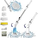 Electric Spin Scrubber, 2024 Upgraded Bathroom Cleaner, Power Shower Cleaning Brush with Extendable Handle & 4 Brush Heads, Dual Speed & USB-C