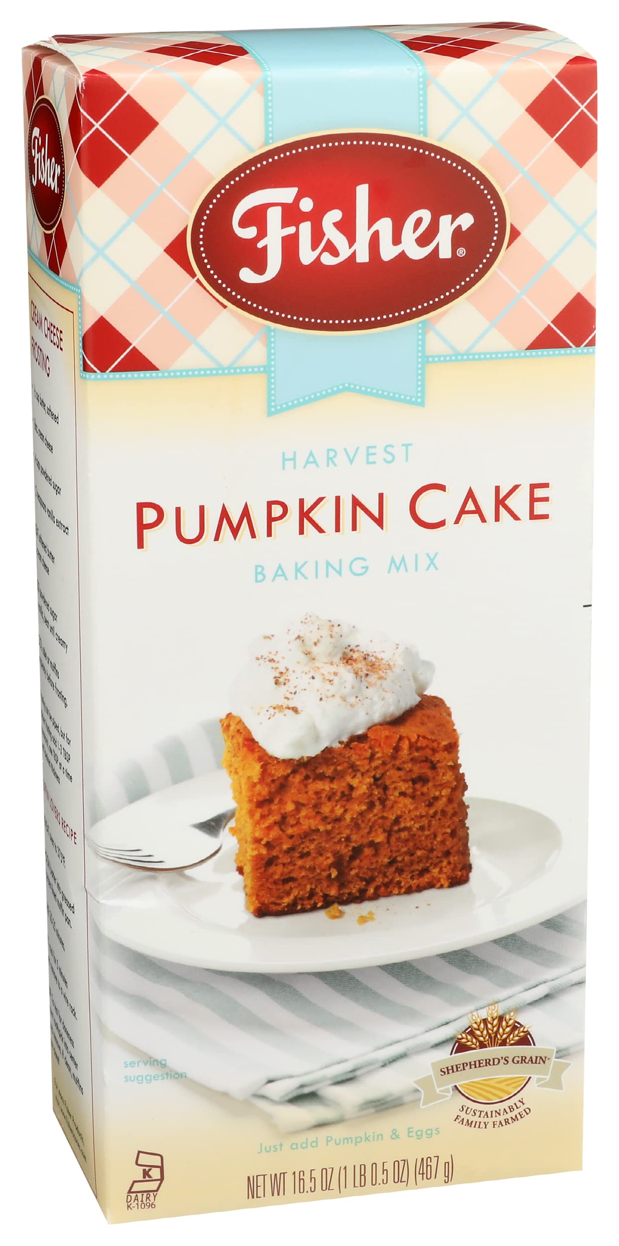 Fisher Harvest Pumpkin Cake Mix, 16.5 OZ (Pack of 3)