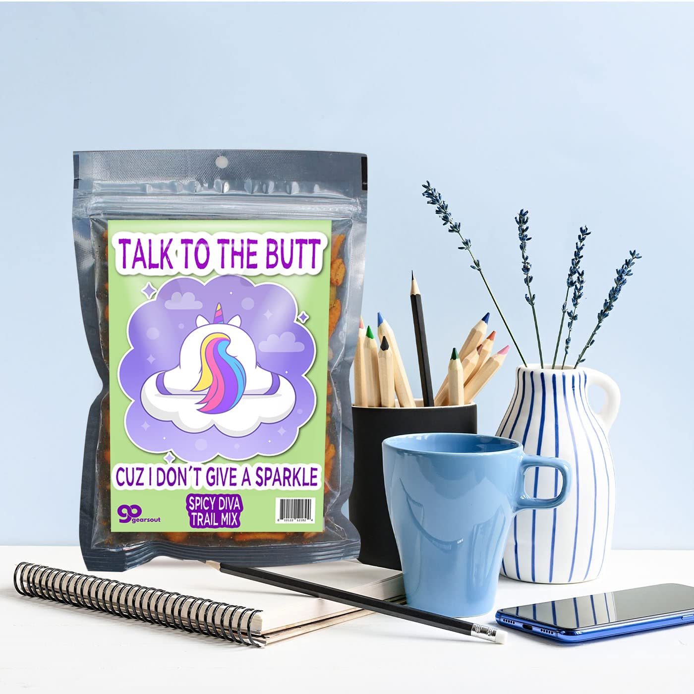 Talk to the Butt Trail Mix - Fun Unicorn Lovers Gift for Girls - Sassy Stocking Stuffer for Your Diva Teen - White Elephant Present - Funny Gag Gifts