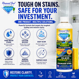 Diamond Luster Hard Water Stain Remover for Glass Shower Doors - Non Abrasive Shower Glass Cleaner for Hard Water Spots, Soap Scum & Calcium Buildup