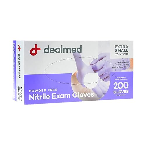 Dealmed Medical Exam Gloves - 200 Count XS Nitrile Gloves, Disposable Non-Irritating Latex Free, Multi-Purpose Use for a First Aid Kit and Medical