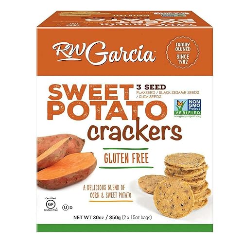 RW Garcia Organic Sweet Potato Cracker, 15 Ounce (Pack of 2)