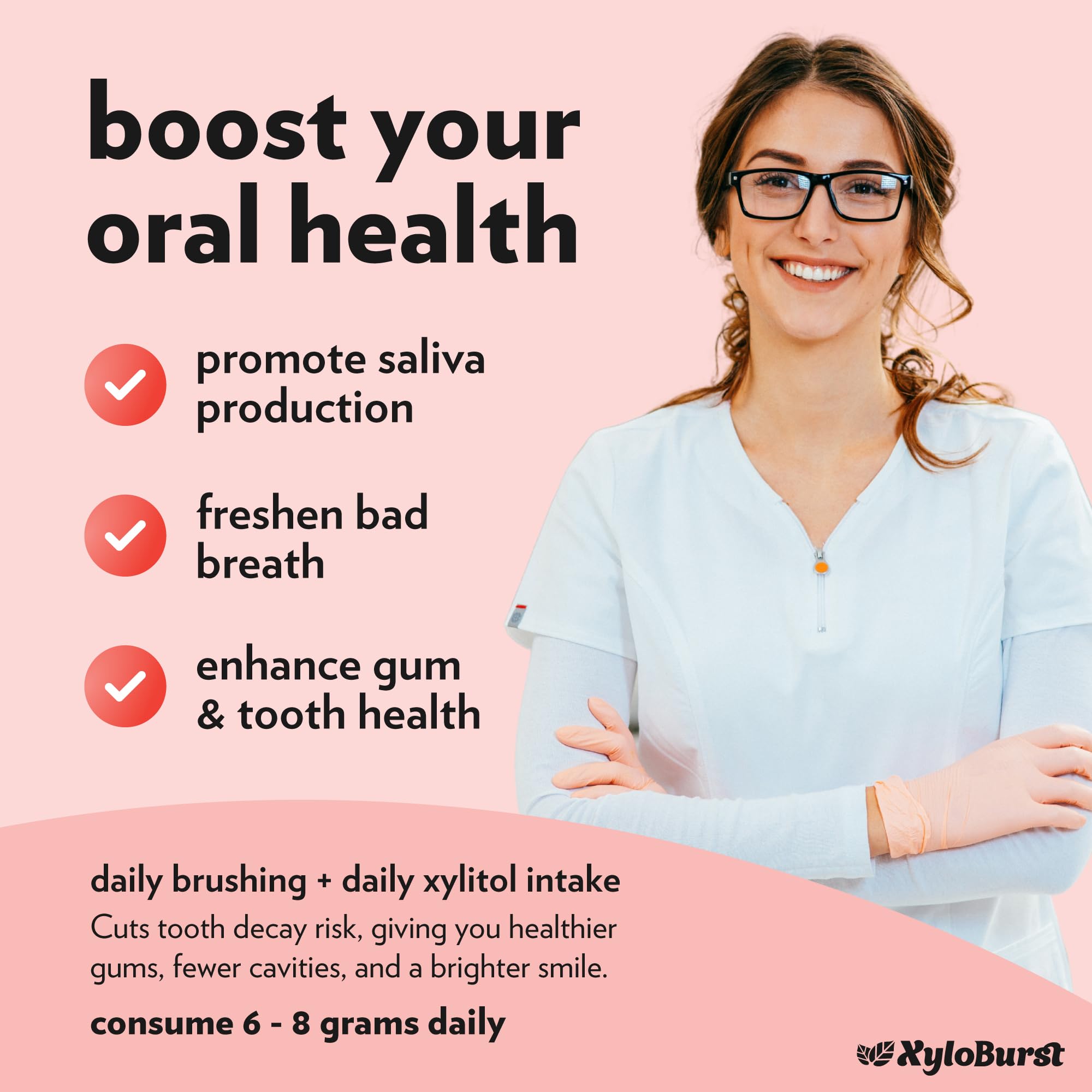 XyloBurst - Xylitol Mints | Sugar Free Breath Mints for Oral Health | Gluten Free, Vegan, Keto Friendly | Aspartame Free Mint | Cinnamon | 200 Count
