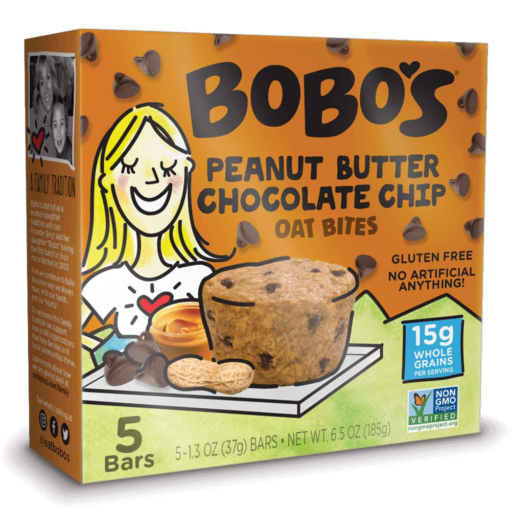 Bobo's Oat Bites, Peanut Butter Chocolate Chip, 1.3 Ounce-5 Count(Pack of 1)