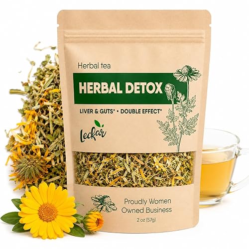 Leckar Herbal Detox Tea Blend with Dandelion Root Calendula Echinacea Oregano St. John's Wort Milk Thistle Kidney & Liver Health (Herbal Tea)
