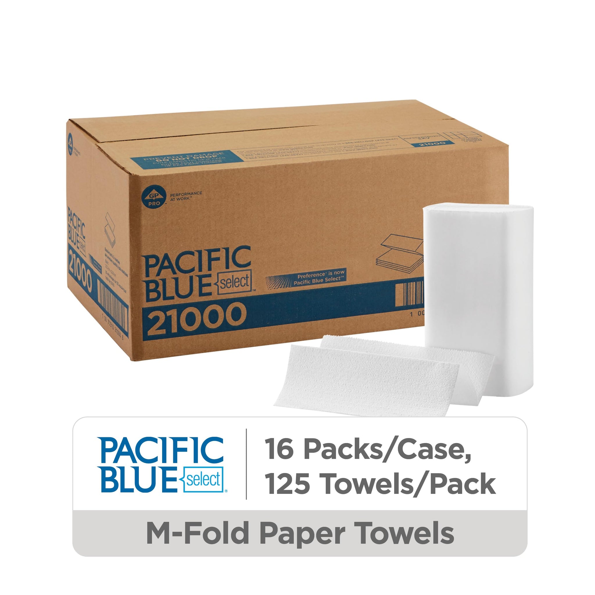 Georgia-Pacific 21000 Signature 2-Ply Premium Multifold Paper Towel, White, 125/pk, 32pk/Cs (4000Count)