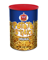 Better Made Potato Sticks 5oz Canister - Shoestring Potato Sticks - Gluten Free - Crunchy, Crispy Snack from Fresh Potatoes - Resealable Lid