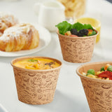 LITOPAK 50 Pack 8 oz Paper Containers with Vented Lids, Kraft Paper Food Cups, Soup Containers Cups with Lids, Disposable Bowls for Hot Soup