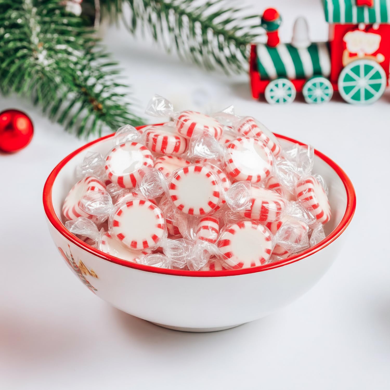 Bulk Starlight Peppermints Candy - 5 Pound Individually Wrapped Christmas Peppermint Hard Candy Mint Discs For Holiday Parties, Candy Bowls & Treats