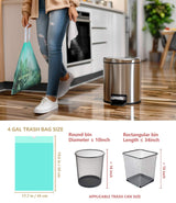 AYOTEE Compostable Trash Bags 4 Gallon Drawstring Trash Bags,100 Counts Ultra Strong Unscented Garbage Bag Small TrashBags Waste Basket Liners