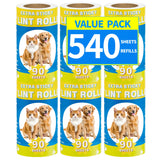 Lint Rollers Refills 540 Sheets Extra Sticky Lint Remover Replacement Refills for Clothes, Furniture, Carpet, Dog and Cat Hair Removal (540 Sheets