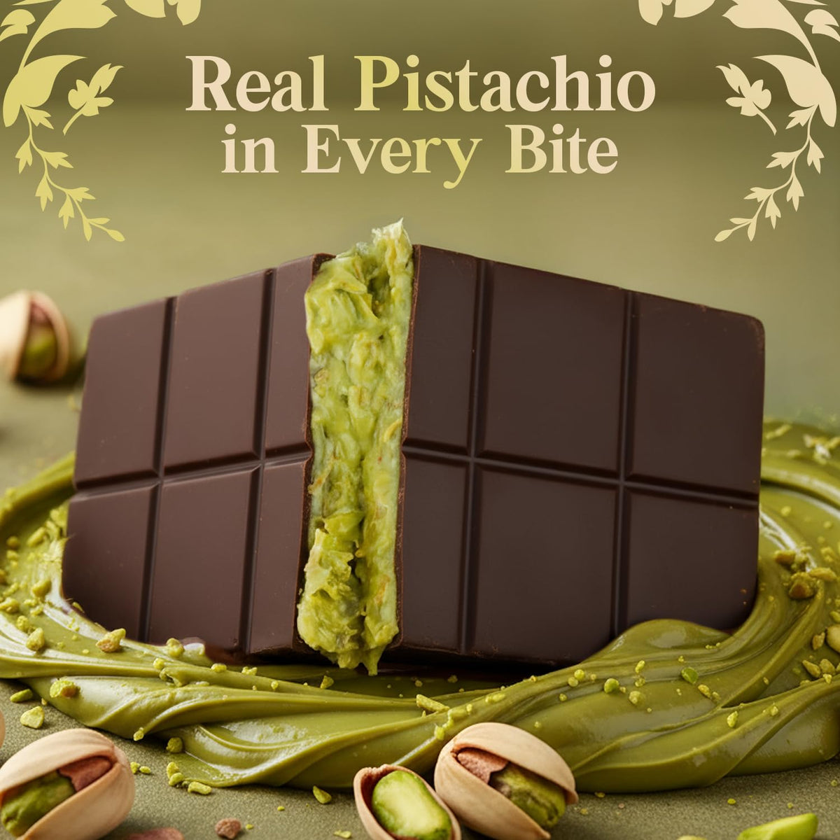 Dubai Chocolate Dark Bar 7 oz with Pistachio Filling & Crispy Kataifi