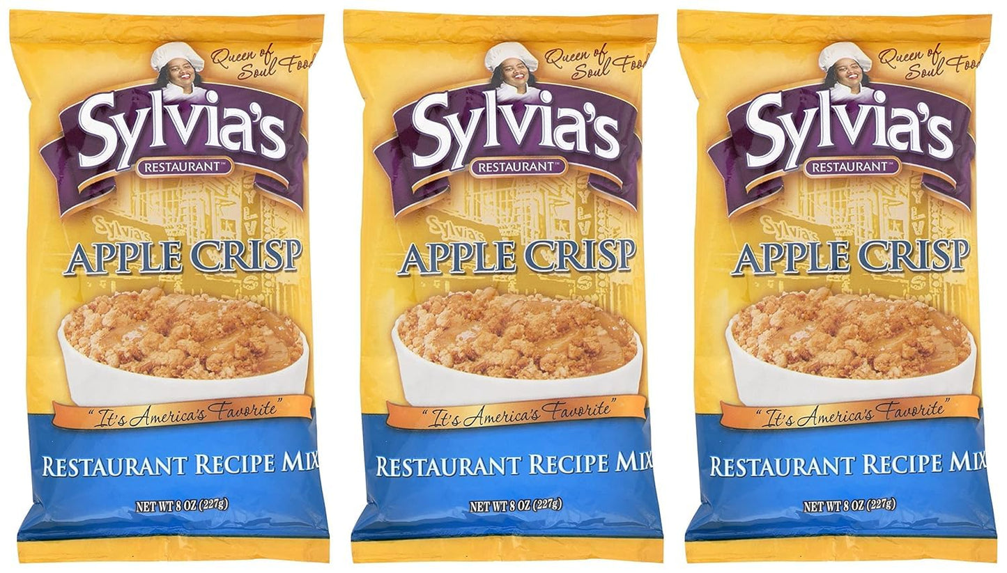 Sylvia's Restaurant Apple Crisp Recipe Mix, Making Desserts as Easy as Apple Pie with Sylvia’s Baking Mix, 8oz bag (Pack of 3)